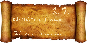 Kálóczy Tivadar névjegykártya