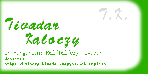 tivadar kaloczy business card